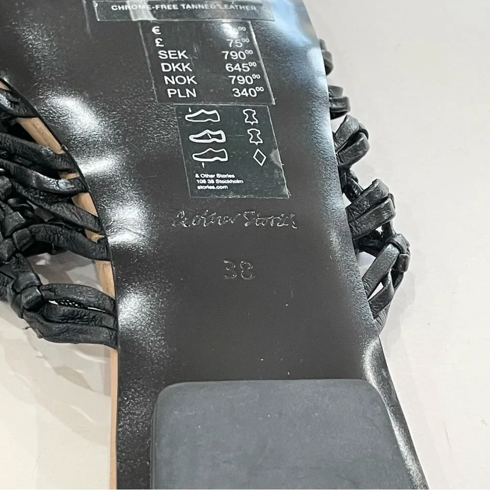 & Other Stories Leather Sandals, Black, Size 7.5 - Picture 15 of 16